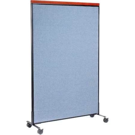 Interion By Global Industrial Interion Mobile Deluxe Office Partition Panel, 48-1/4inW x 76-1/2inH, Blue 694972MBL
